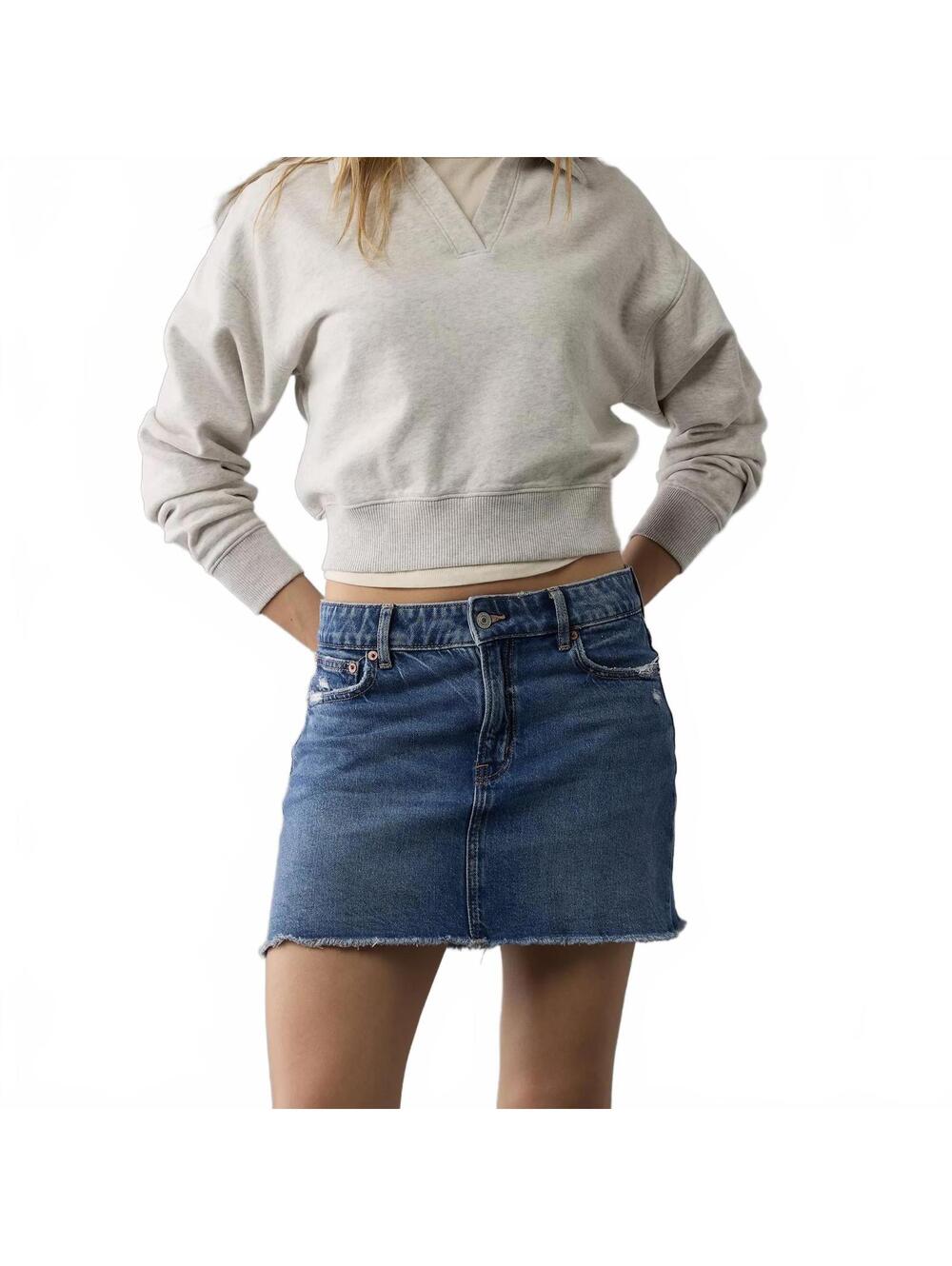 AE Stretch High-Waisted Perfect Denim Mini Skirt American Eagle NWT Size 2